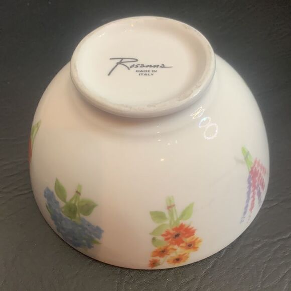 Rosanna Italy White Floral Porcelain Ceramic 18 Ounces Decorator Serving Bowl - Picture 5 of 10